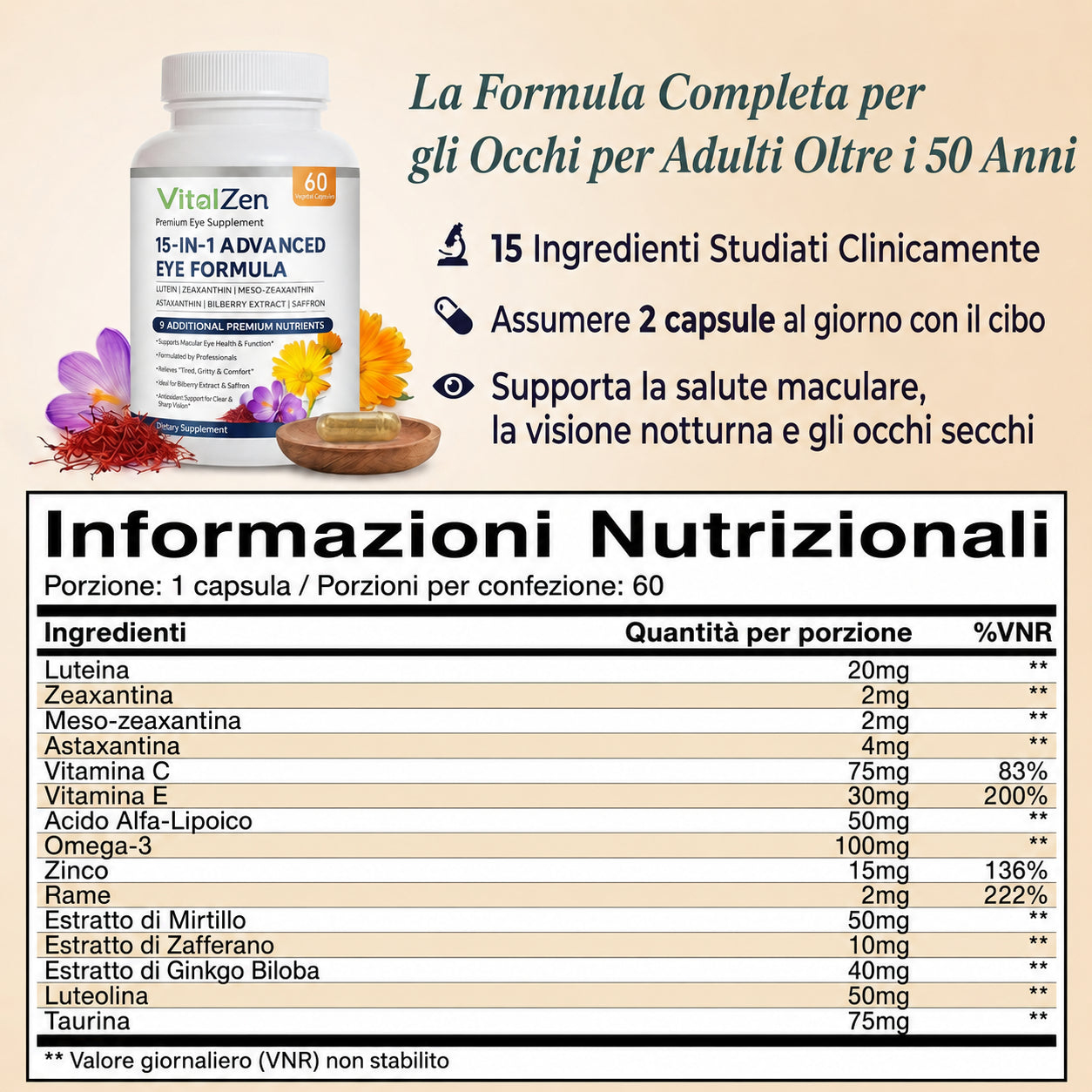 Lumivision Pro 15 in 1 Formula avanzata per il contorno occhi