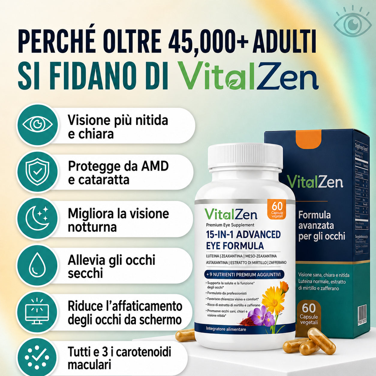 Lumivision Pro 15 in 1 Formula avanzata per il contorno occhi